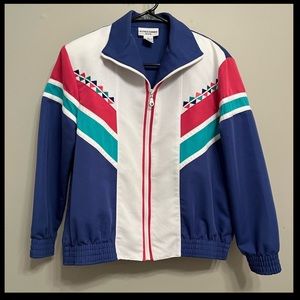 Vintage 80s 90s Alfred Dunner Retro colorblock jacket. Women’s size 6P